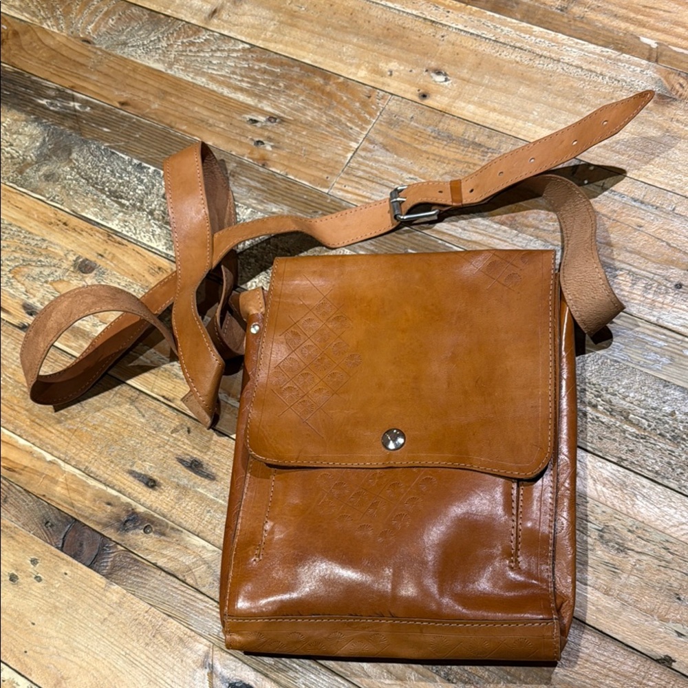 Men’s/women’s vintage’s Brown Leather Crossbody Bag -thaba